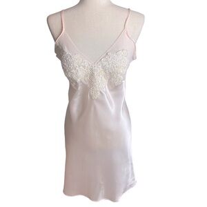 Vintage Linea Donatella satin sequins Slip Nightgown‎ feminine romantic wedding